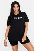 Boohoo Plus Low Key Slogan Neon T-shirt