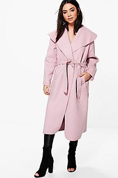 Boohoo Maria Oversized Shawl Collar Coat