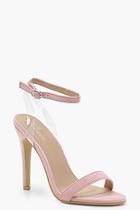 Boohoo Megan Clear Strap Barely There Heels