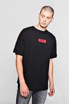 Boohoo Oversized Red Box Print T-shirt