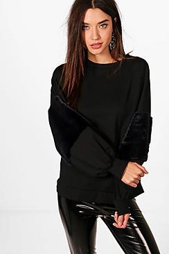 Boohoo Zoe Oversized Faux Fur Sweat