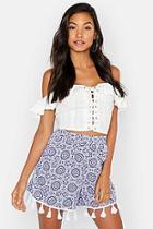 Boohoo Tie Dye Tassle Trim Shorts