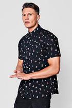 Boohoo Summer Print Short Sleeve Shirt