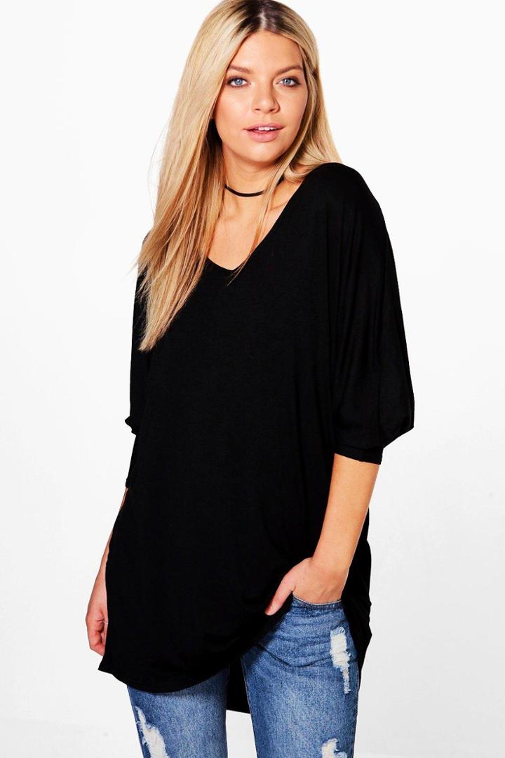 Boohoo Jasmin Long Sleeve Oversized T-shirt Black