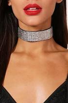 Boohoo Molly Diamante And Faux Fur Choker Set