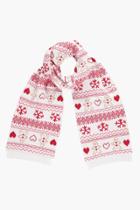 Boohoo Frances Gingerbread Fairisle Knitted Scarf Cream
