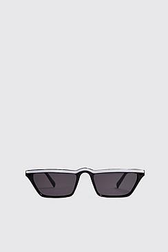 Boohoo Colour Stripe Micro Sunglasses