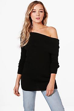 Boohoo Hannah Asymmetric Bardot Tunic