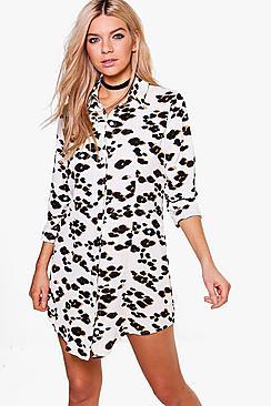 Boohoo Cicely Leopard Print Shift Dress