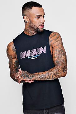 Boohoo Los Angeles Man Print Tank Vest