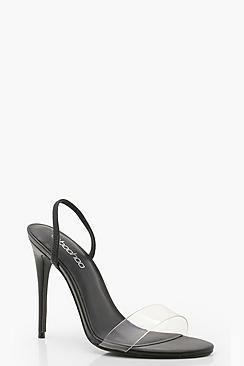 Boohoo Emma Clear Strap Sling Back Sandals