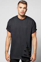 Boohoo Oversized Destroyed T-shirt Black