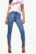 Boohoo Jade High Rise Ankle Grazer Skinny Jeans