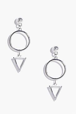 Boohoo Kate Circle And Triangle Earrings
