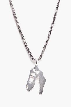 Boohoo Silver T-rex Pendant Necklace