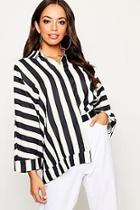 Boohoo Stripe Printed Swing Shirt