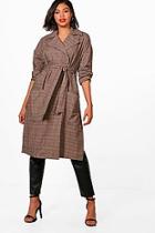 Boohoo Hayley Prince Of Wales Checked Duster Coat