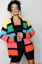 Boohoo Emily Rainbow Block Cardigan