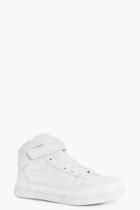 Boohoo Phoebe Lace Up Velcro Strap High Top White
