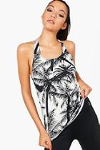 Boohoo Evelyn Fit Palm Print Running Vest