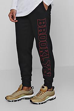 Boohoo Side Printed Brooklyn Jersey Joggers