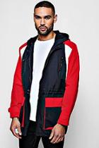 Boohoo Longline Fleece Lined Colour Block Windbreaker