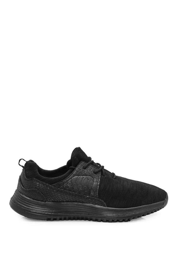 Boohoo Faux Skin Running Trainers Black
