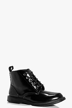 Boohoo Lauren Box Pu Chunky Lace Chelsea Boot