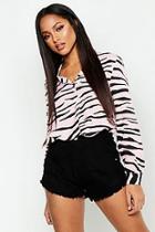 Boohoo Woven Zebra Print Shirt