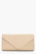 Boohoo Amy Quilted Clutch Cream