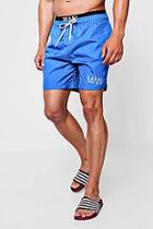 Boohoo Swim Short With Man Waistband Insert