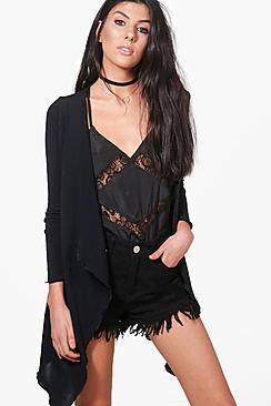 Boohoo Imogen Fine Knit Waterfall Cardigan