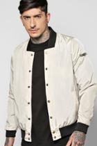 Boohoo Lightweight Ma1 Nylon Jacket With Poppers Camel