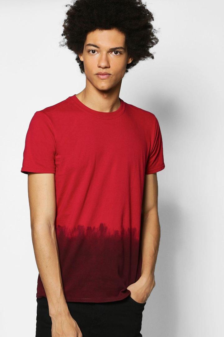 Boohoo Dip Dye T Shirt Red