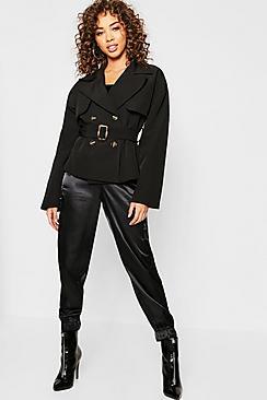 Boohoo Cropped Trench Jacket