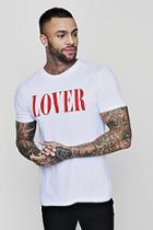 Boohoo Valentines Lover T-shirt With Rolled Sleeves