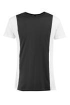 Boohoo Longline Panel T Shirt Black