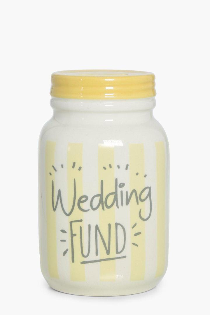 Boohoo Wedding Fund Money Box Yellow