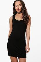 Boohoo Sally Square Neck Sleeveless Bodycon Dress