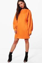 Boohoo Amelia Puff Sleeve Sweat Dress