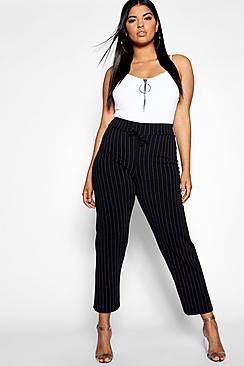 Boohoo Plus Pinstripe Drawstring Jogger
