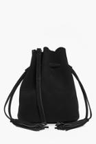 Boohoo Sophie Lazer Cut Suedette Duffle Bag Black