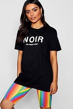 Boohoo Maya Noir Slogan Tee