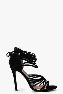 Boohoo Freya Multi Strap Wrap Tie Stilettos