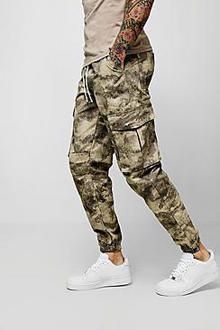 Boohoo Blurred Camo Print Cargo Trouser