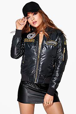 Boohoo Bella Badge Ma1 Bomber