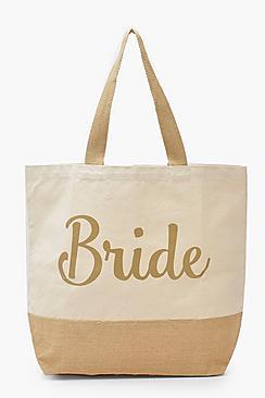 Boohoo Foil Bride Straw Beach Bag