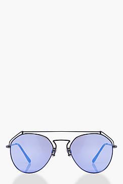 Boohoo Evie Revo Lense Top Bar Aviator Sunglasses