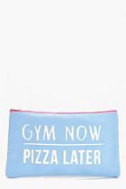 Boohoo Gym Now Pizza Later Makeup Bag