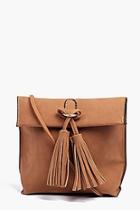 Boohoo Eva Suedette Tassel Detail Cross Body Bag